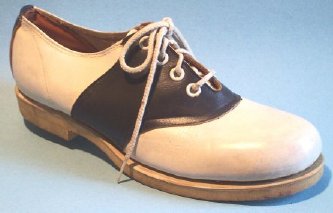 Canadian white and blue leather “saddle” shoe c. 1955