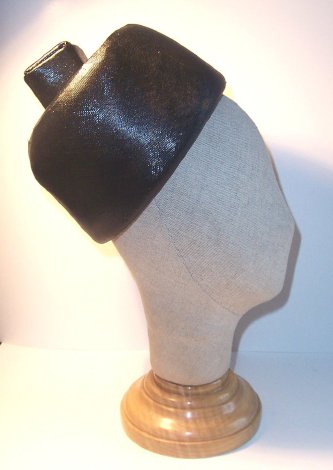 French black straw pillbox early 1960s