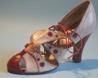English red and grey leather sandal c. 1934