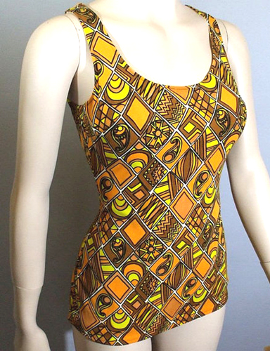 a 1960s graphic swimsuit - Courtesy of clubvintage