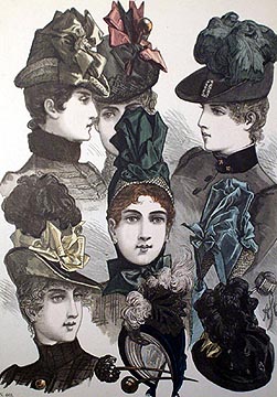 Illustration of bonnets and hats 1887