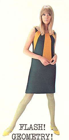 Pattie Boyd in sleeveless dress by Foale and Tuffin