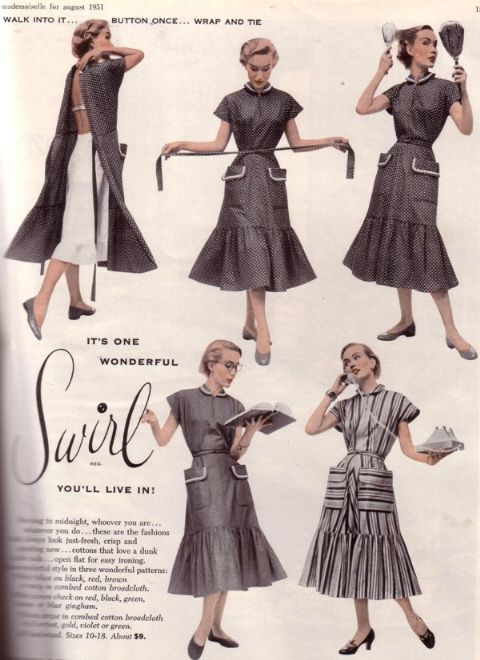 Swirl ad from 8/51 Mademoiselle magazine