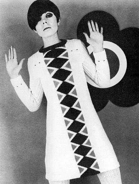 mid 1960s Quant sweater dress design for Courtelle