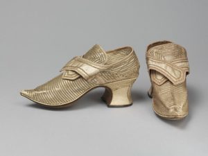 ivory satin bridal shoes, 1748