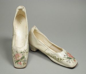 embroidered wedding slippers, 1875