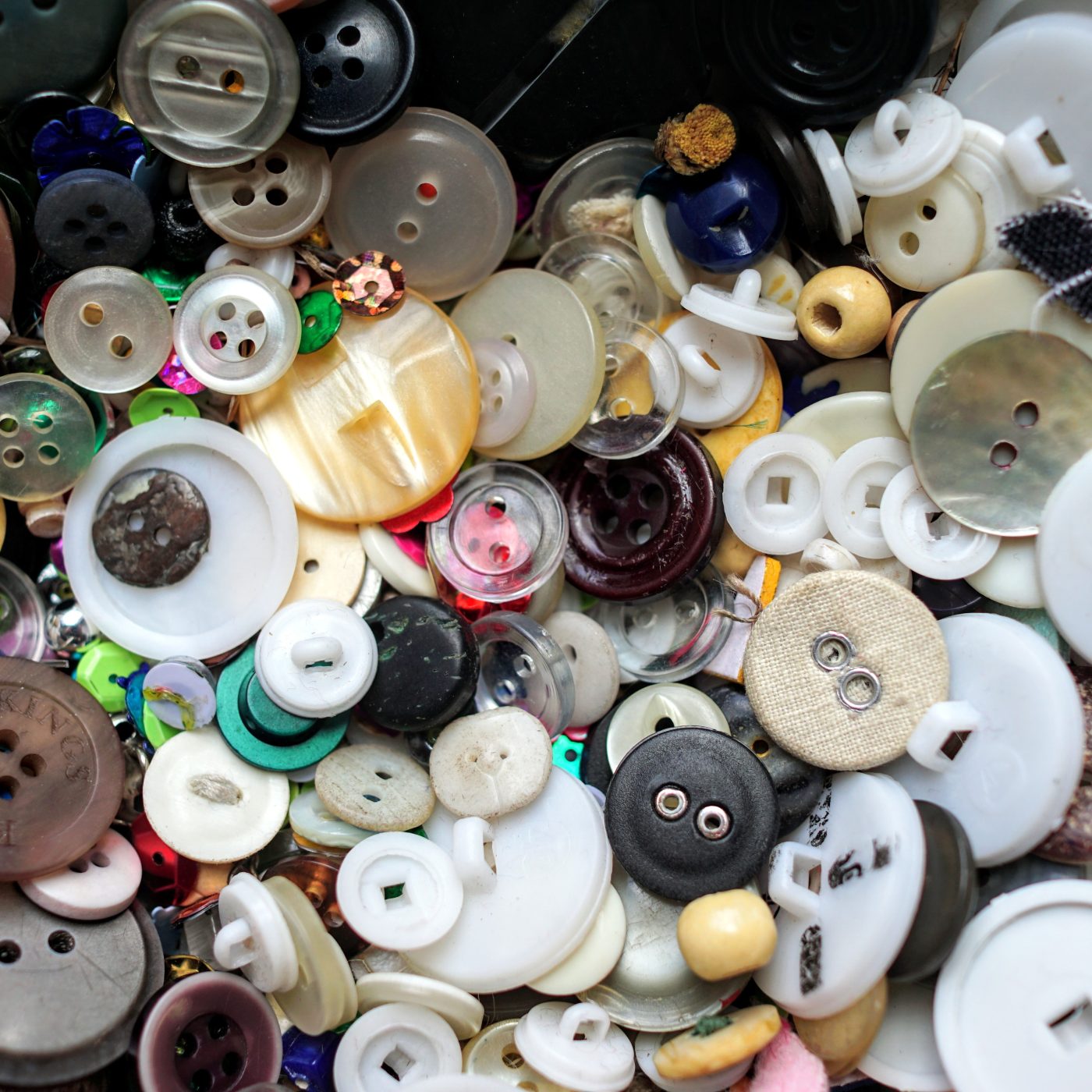An assortment of vintage buttons