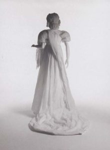 back of American wedding dress circa 1805-1808