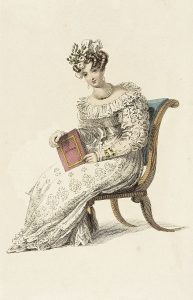 1817 British drawing of a bride in wedding dress