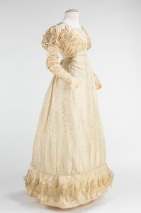 back of American wedding dress, c 1824