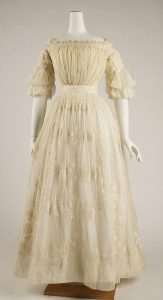1837 French wedding dress, altered sleeves