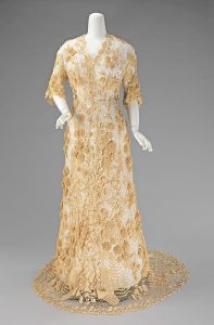 Irish lace wedding dress, 1870
