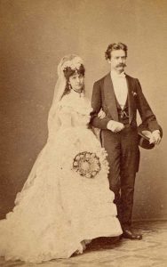 Hungarian bride and groom, 1870