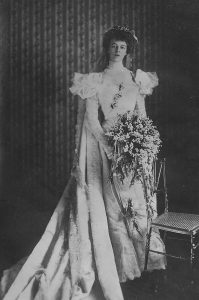 Eleanor Roosevelt in her wedding dress, 1905