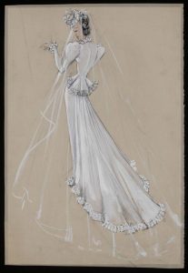1940 wedding dress sketch by Roger Worth