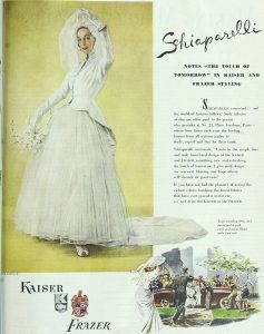 1948 Sciaparelli wedding dress ad