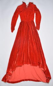 red velvet wedding dress, 1952