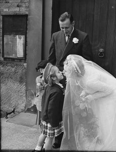 1953 Welsh bride, groom and child