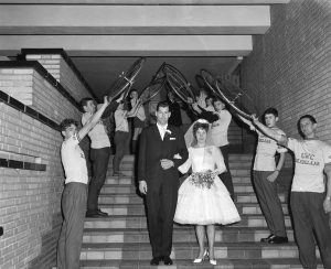 Netherlands cyclists wedding party, 1962