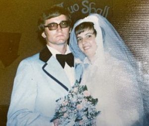 Iowa bride & groom, 1975