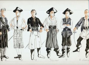 Drawing of costumes