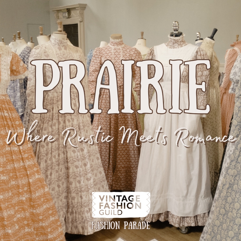 Vintage Laura Ashley prairie dresses displayed on dress forms